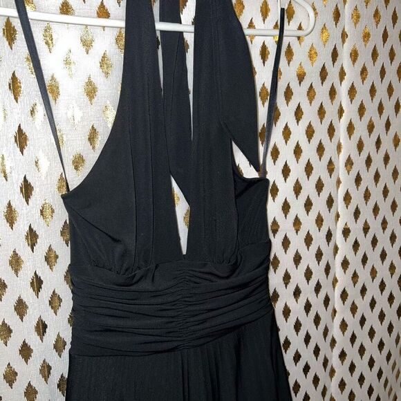 Black CACHE goth stretch halter neck bubble dress size 2 - Picture 7 of 9